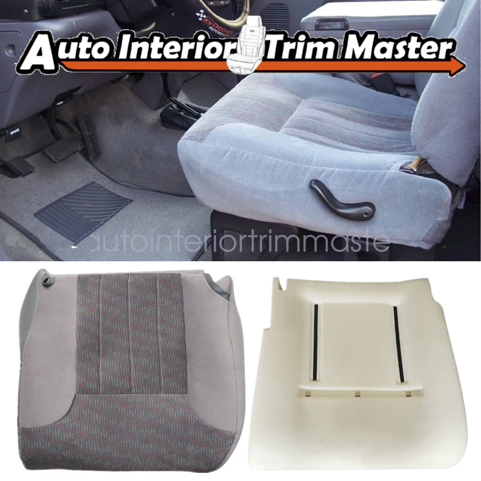 For 1994 1995 1996 1997 Dodge Ram Driver Bottom Cloth Seat Cover & Foam Cushion