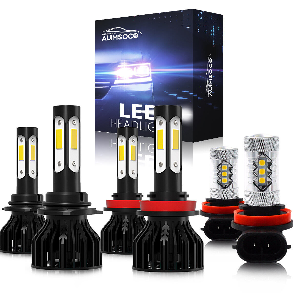 For Nissan Maxima 2009-2014 6000K LED Headlight Hi/Lo + Fog Light Bulbs Combo 6x