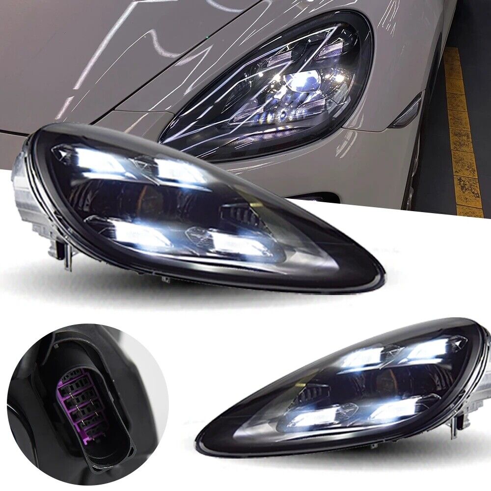 Full LED Modified Headlights For Porsche Cayenne 2011-2018 Front DRL Turn Signal