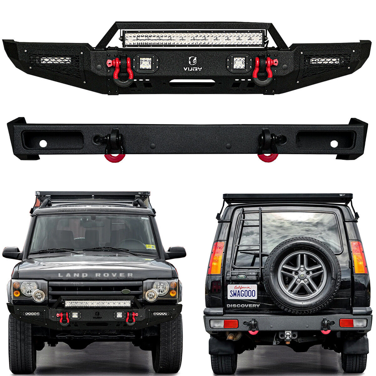 Vijay For 1999-2004 Land Rover Discovery II Front or Rear Bumper with LED Lights