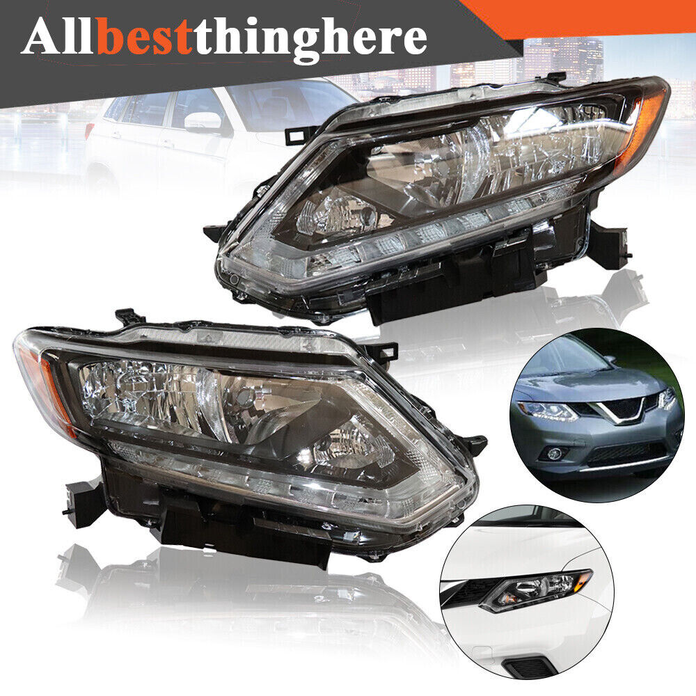 Pair FOR NISSAN ROUGE 14-16 PROJECTOR HEADLIGHTS LAMPS LIGHTS Clear Lens LH+RH