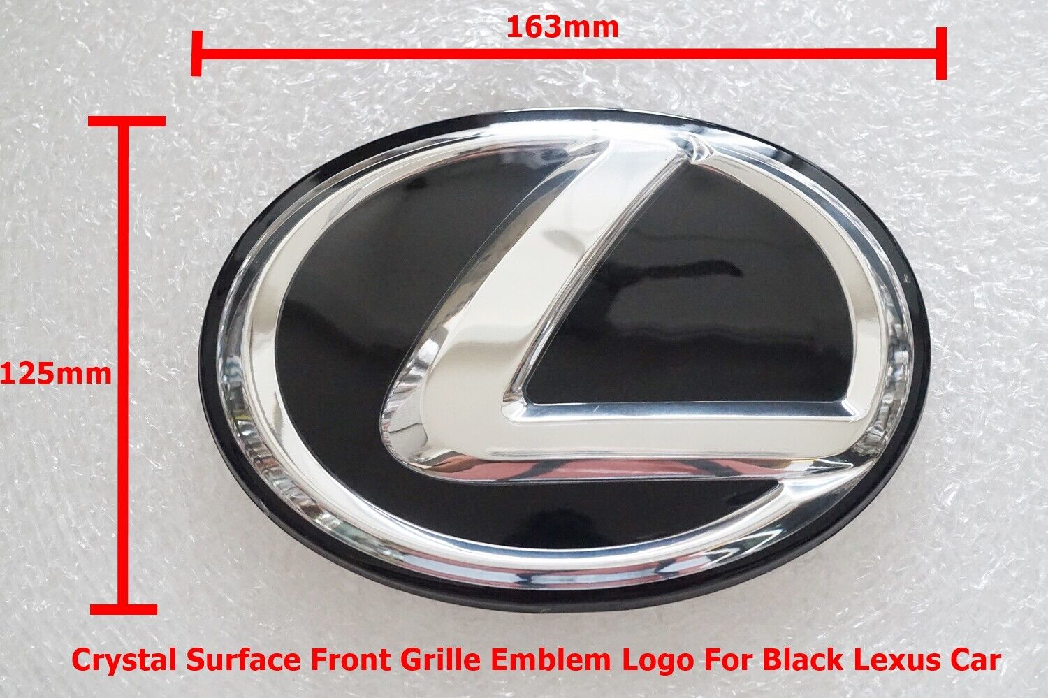 1Pc Size 163mm Crystal Surface Front Grille Emblem Logo For Black 