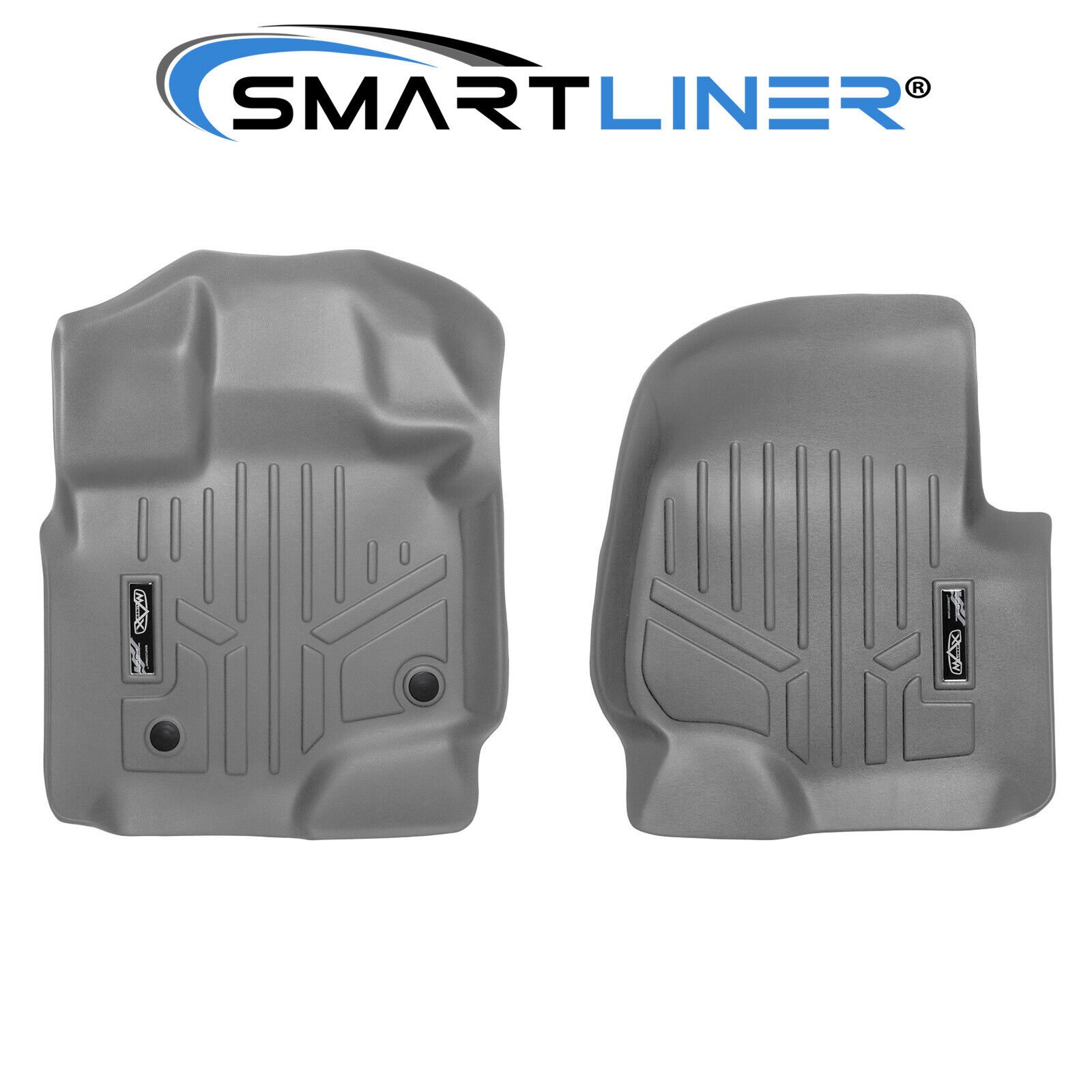 SMARTLINER Floor Mats Liner Grey for 2015-2020 Ford F150 SuperCab /SuperCrew Cab