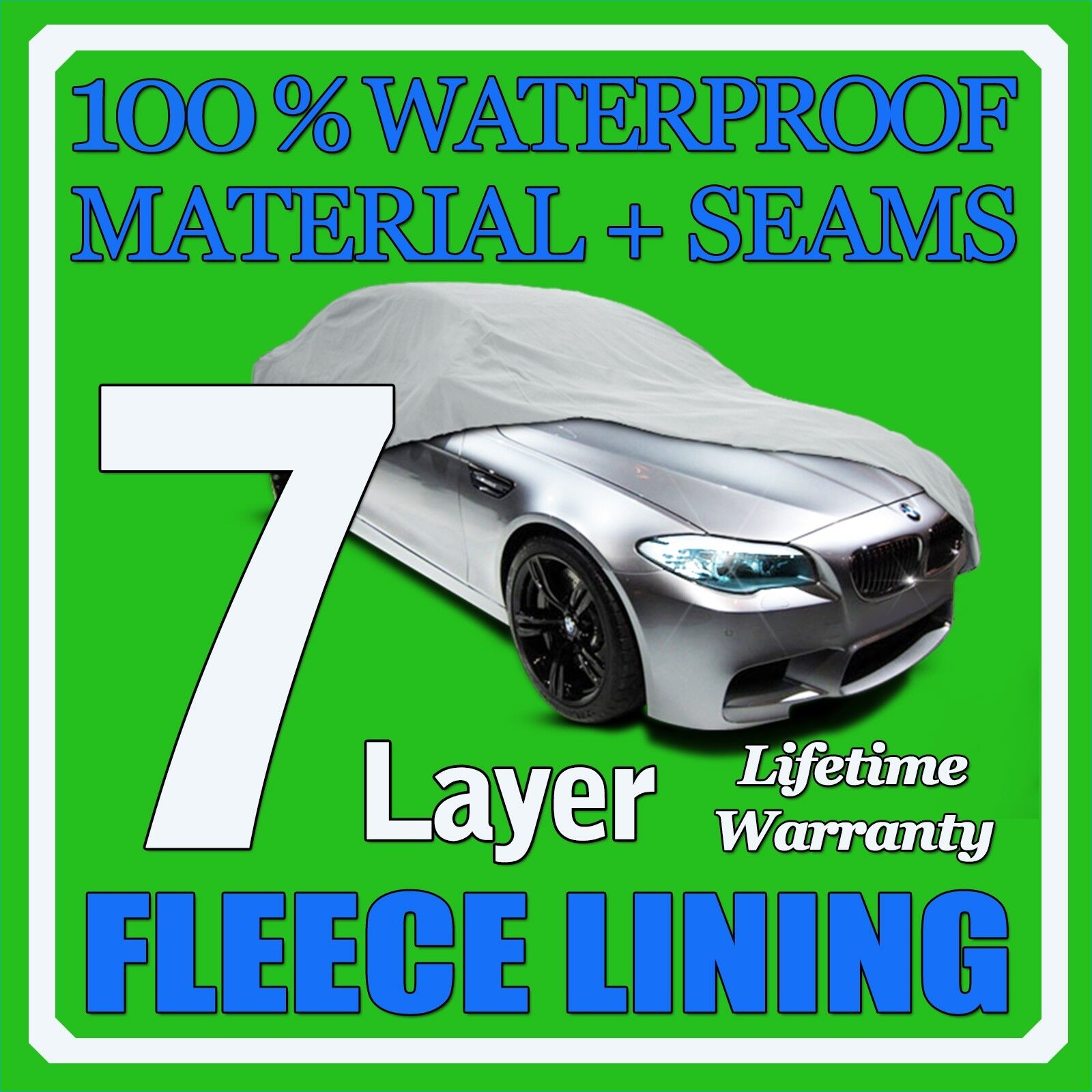 7 Layer Car Cover Breathable Waterproof Layers Outdoor Indoor Fleece Lining Sih7
