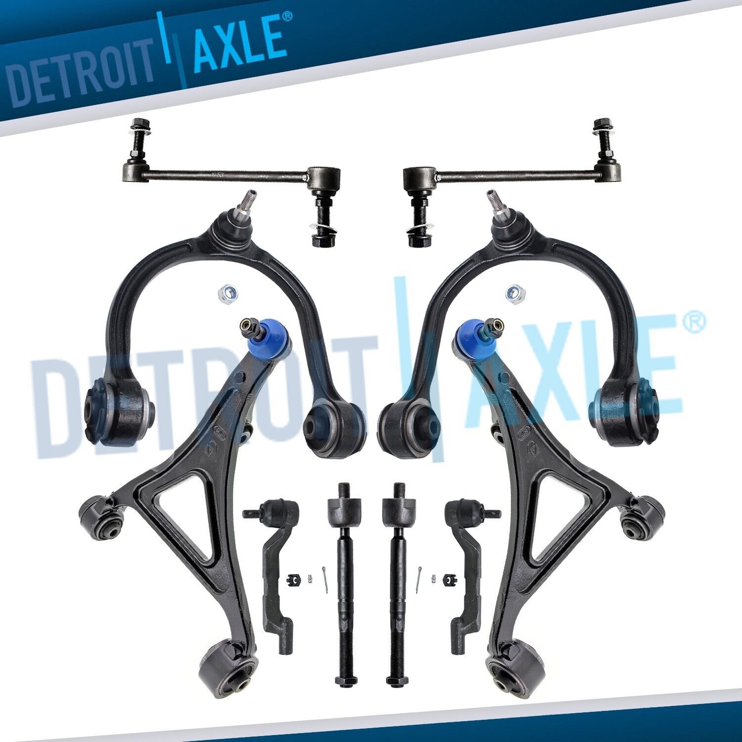 Front Upper & Lower Control Arms Tie Rods Sway Bar Kit for Dodge Charger 300 AWD
