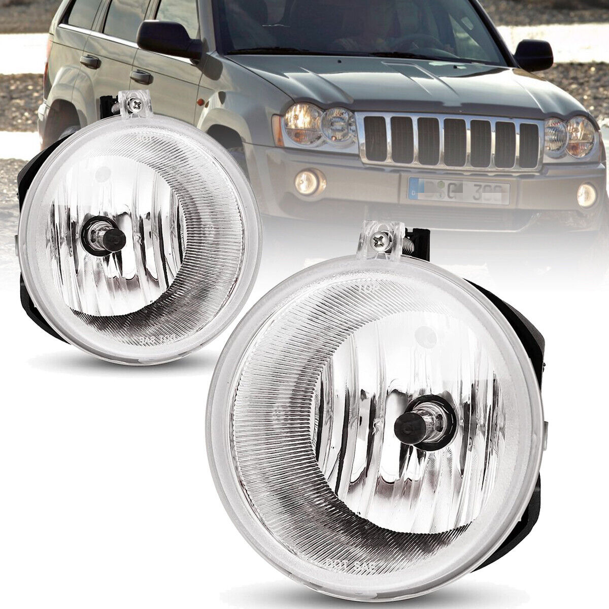 Fog Lights For 2005-2010 Jeep Grand Cherokee Driving Front Bumper Lamps L+R