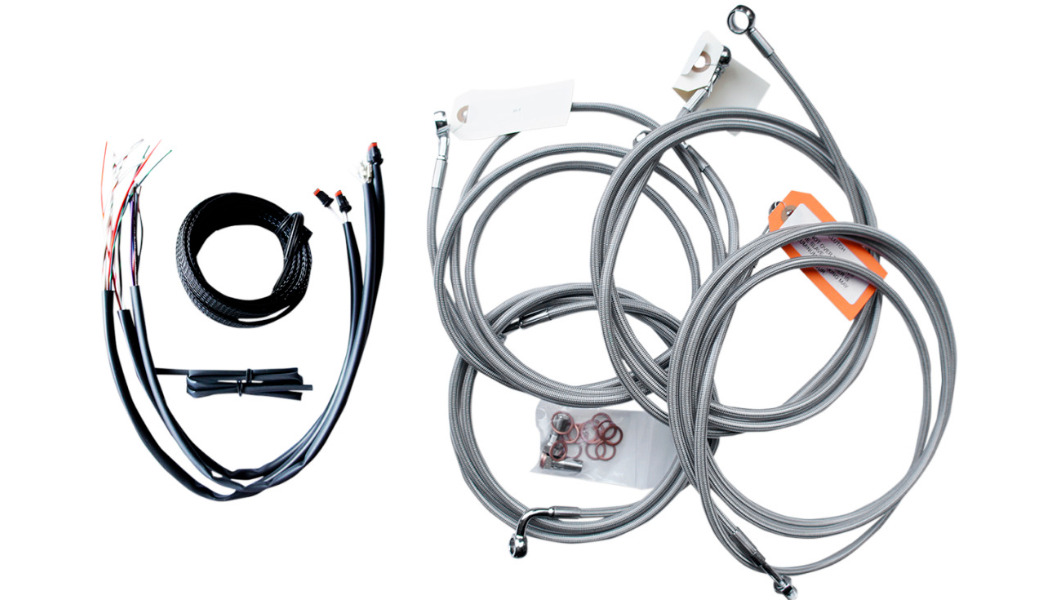 Complete Stainles Handlebar Cable Kit 15-17 Ape ABS Harley Touring Softail 14-15