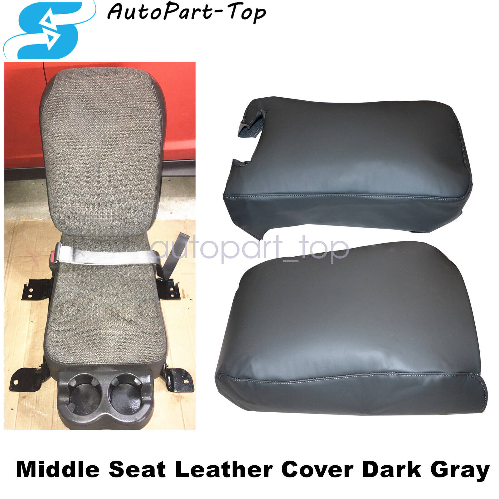 For 1999-2006 Chevy Silverado Front 40/20/40 Seat Middle Seat Cover Dark Gray