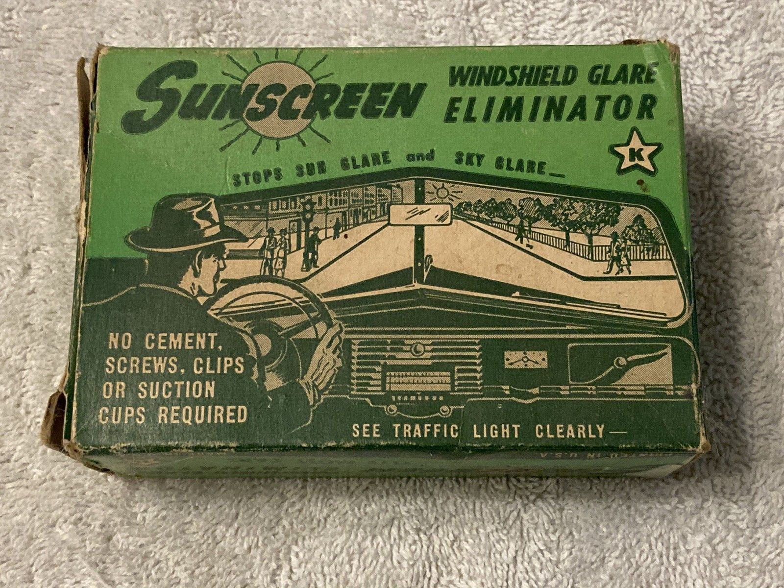 Vintage Sunscreen Windshield Glare Eliminator, No. 226, Kastar Inc., New York.