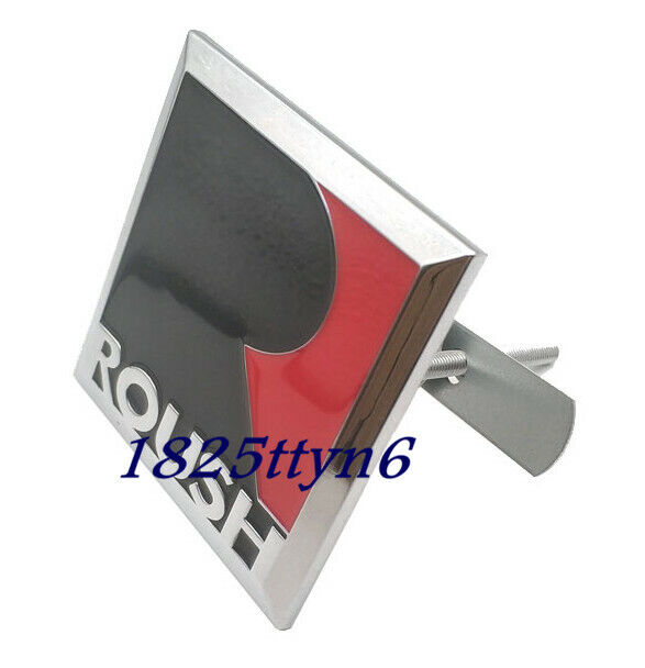 For Mustang R ROUSH Car Front Grille Metal Square Emblem Badge Black Red