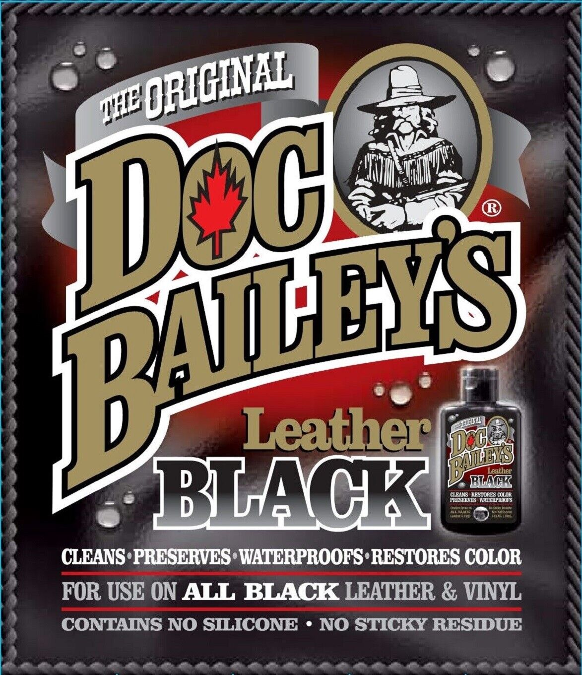 Doc Bailey's Leather Black 4oz Detail Kit