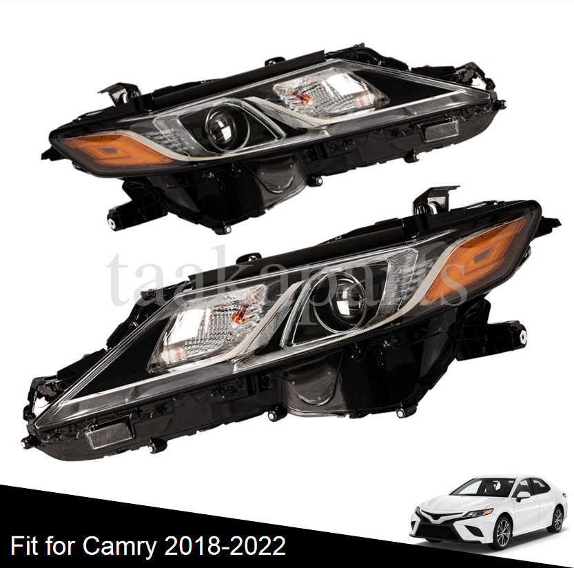 Headlights Pair For 2018 2019 2020 2021 2022 Toyota Camry SE LH+RH LED Headlamps