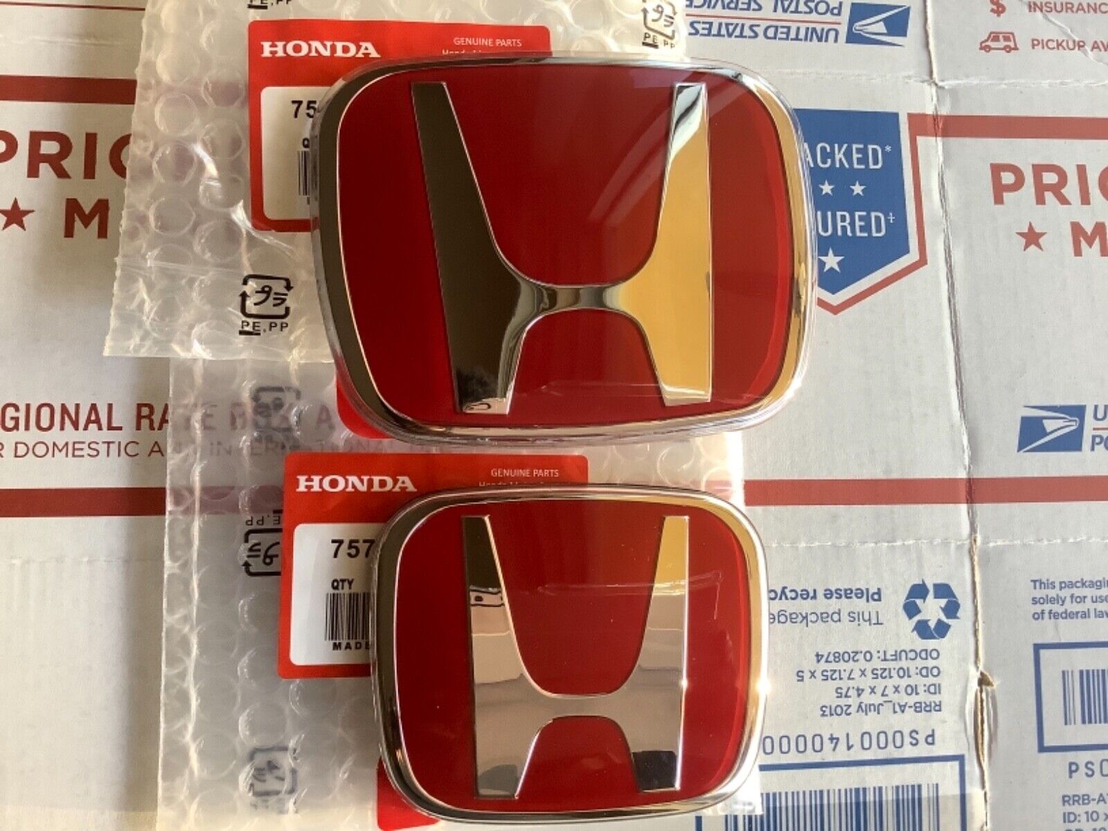 2pcs set Honda Fit GE 09 - 13 JDM Red H Front Rear Type R grille emblem logo