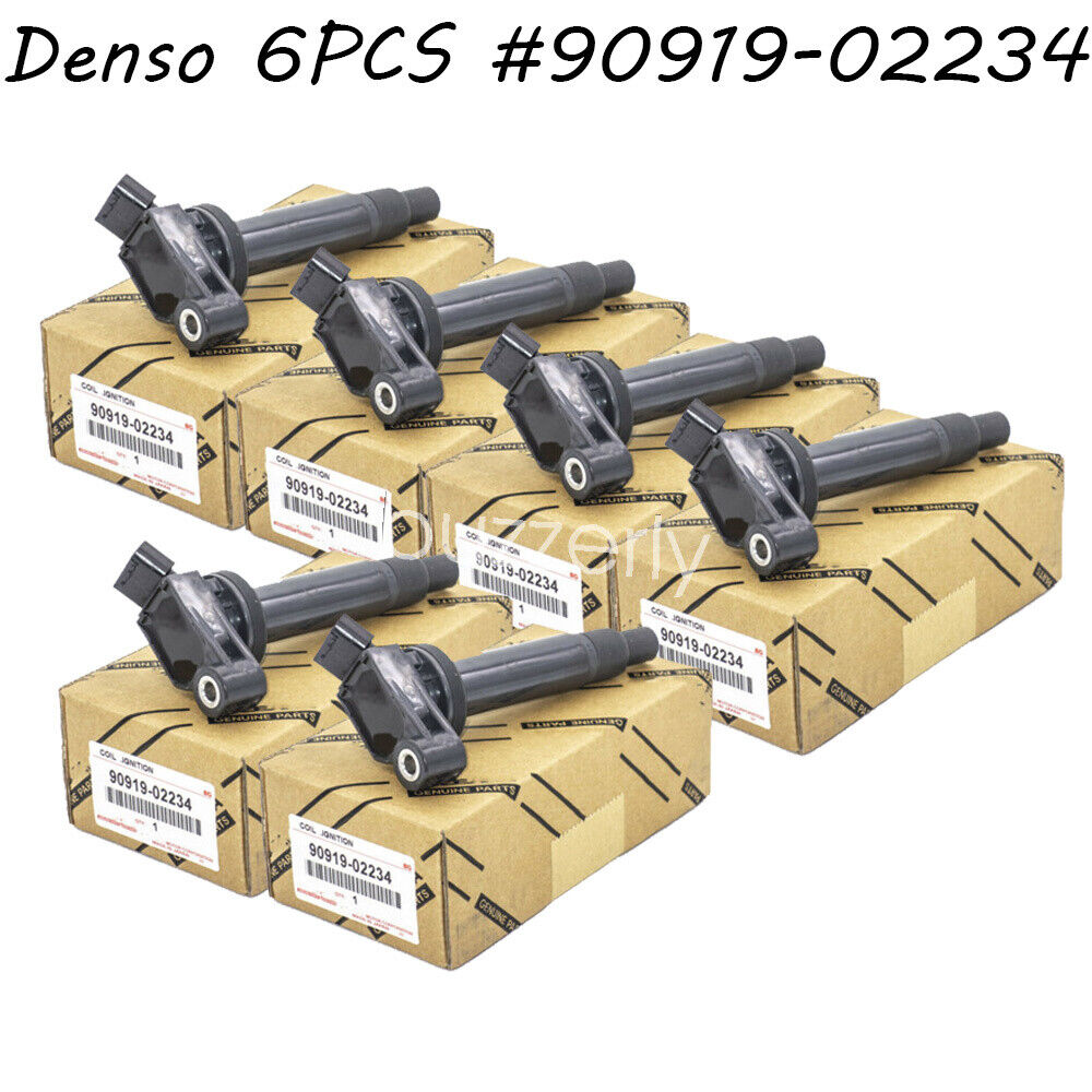 OEM 6pcs Denso Igintion Coils 90919-02234 673-1301 For Toyota Camry Lexus ES300
