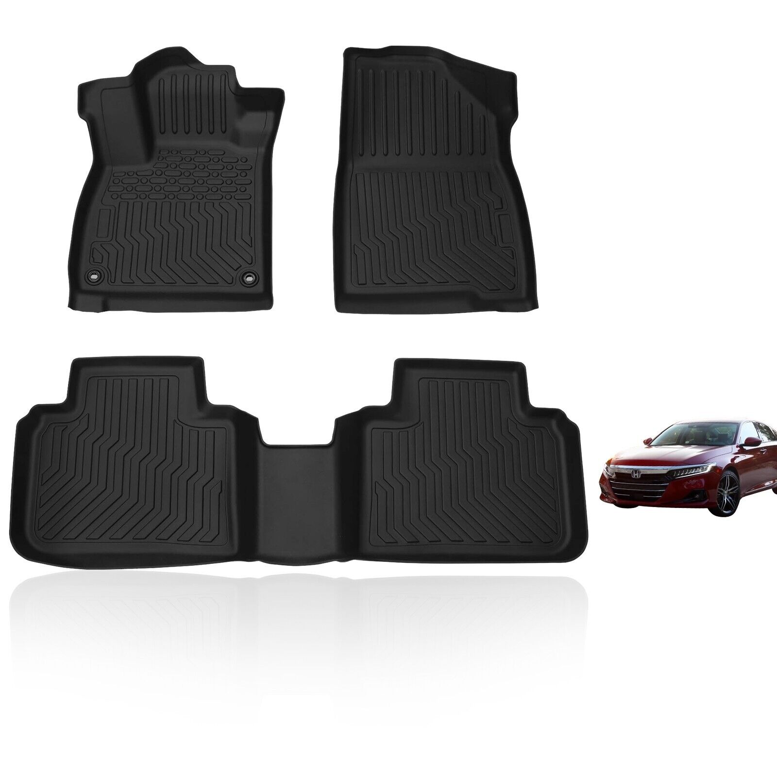 Fit 2018-2022 Honda Accord  Floor Mats 3D TPE Floor Liners All Weather HeavyDuty