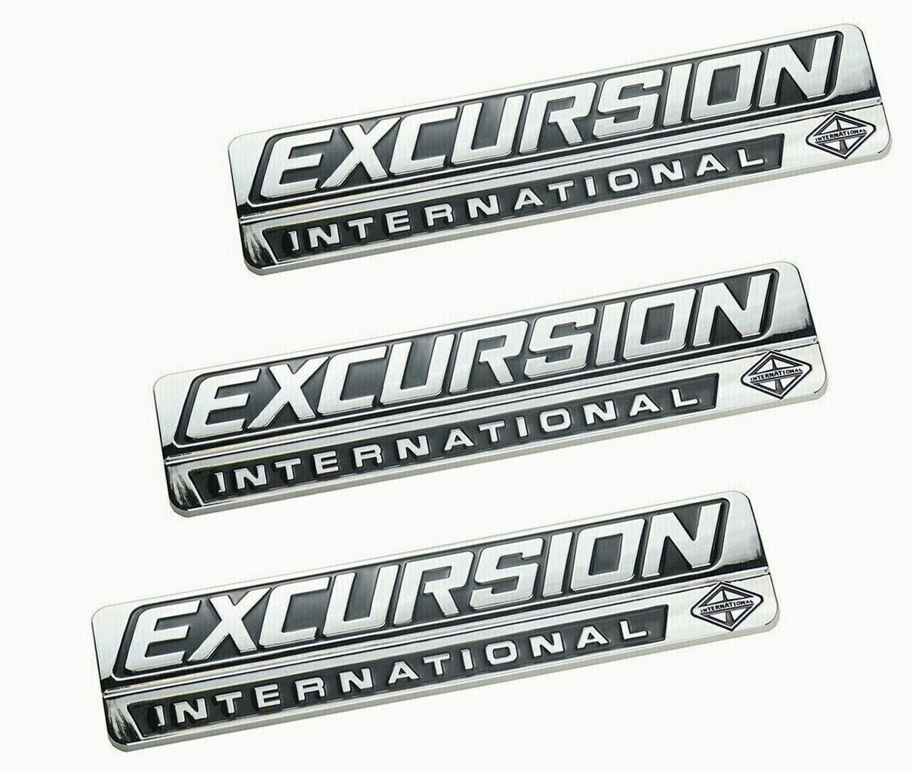 3pcs New Fits 2000-2005 EXCURSION INTERNATIONAL Side Fender Emblem Badge Chrome