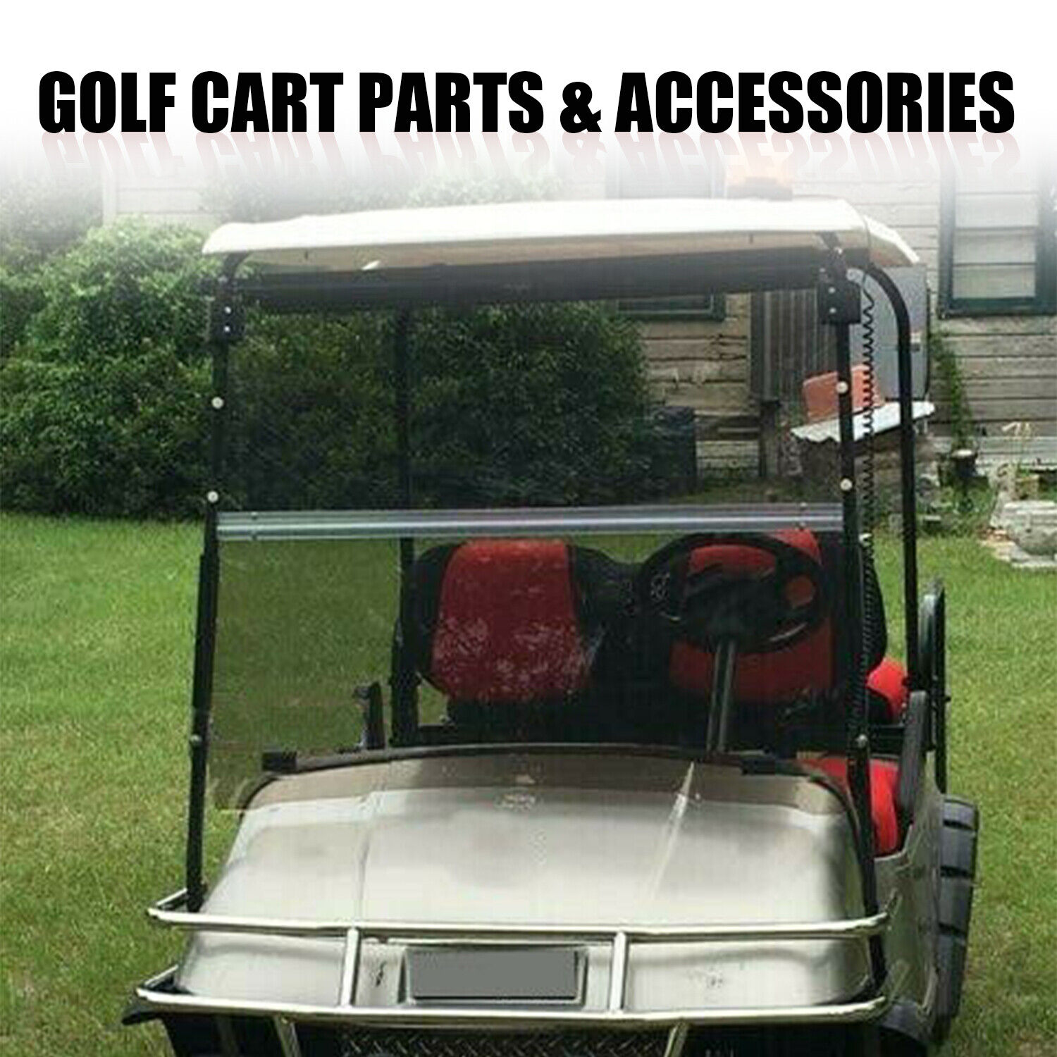 For 1994-2014 EZGO TXT & Medalist Golf Cart Folding Tinted Windshield PC