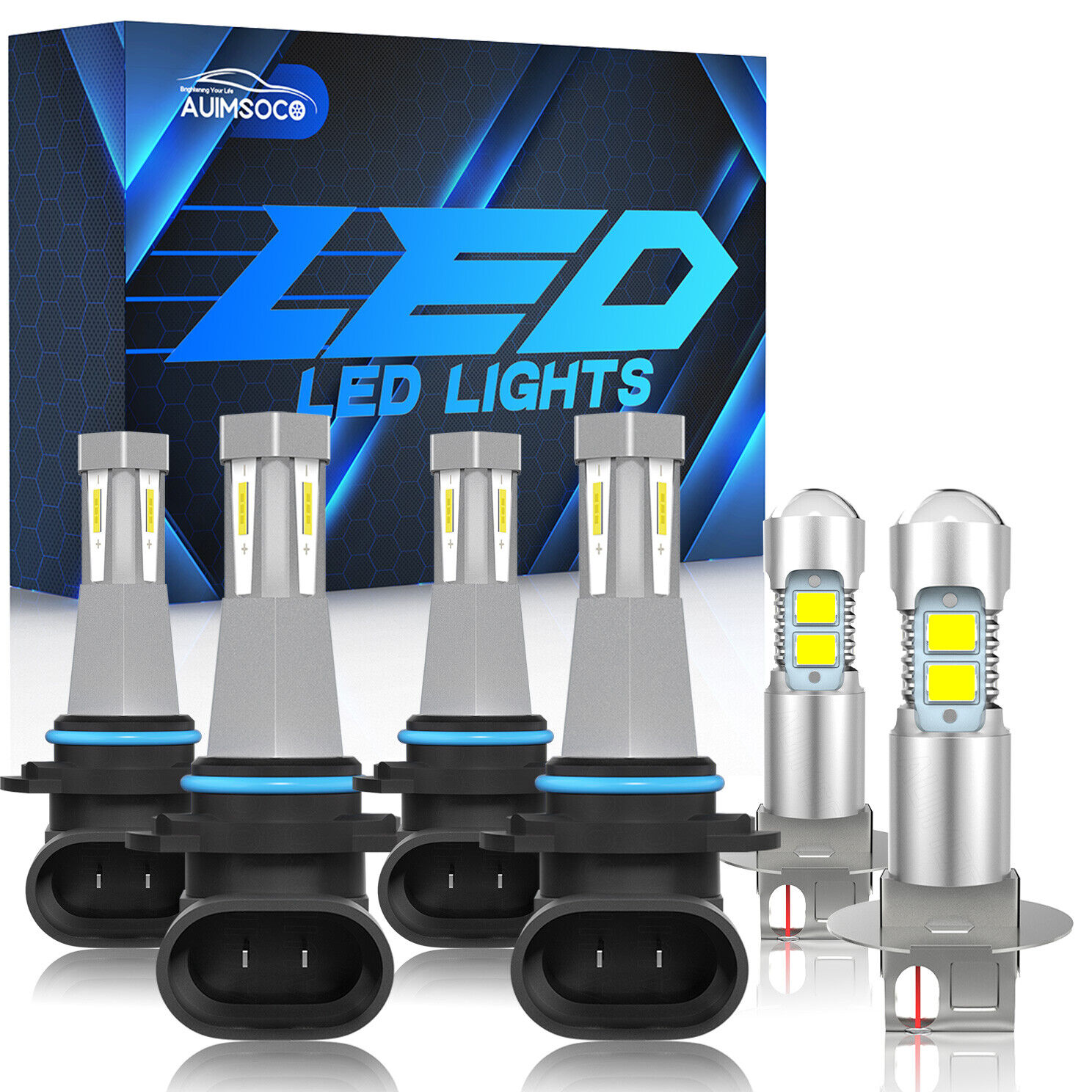 For Chevrolet C1500 C2500 C3500 1990-1999 6x Combo LED Headlight&Fog Light Bulbs