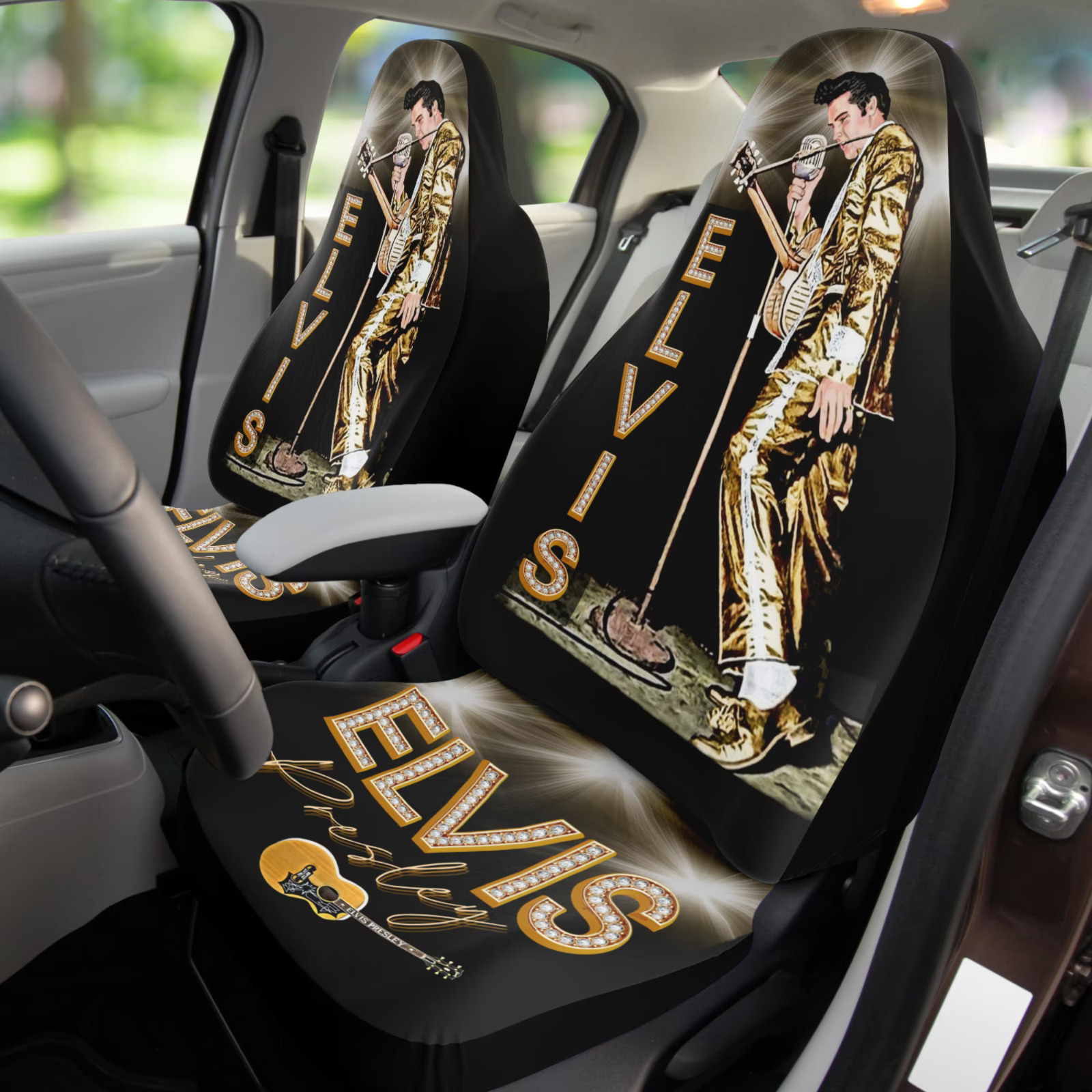 Gift Idea Elvis Presley Car Seat Covers, Elvis Presley Portrait.