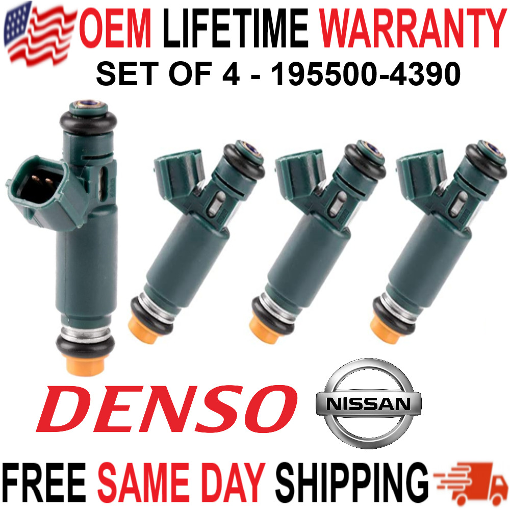 Denso Genuine 4pcs Fuel Injectors for 2002-2006 Nissan Altima & Sentra 2.5L I4