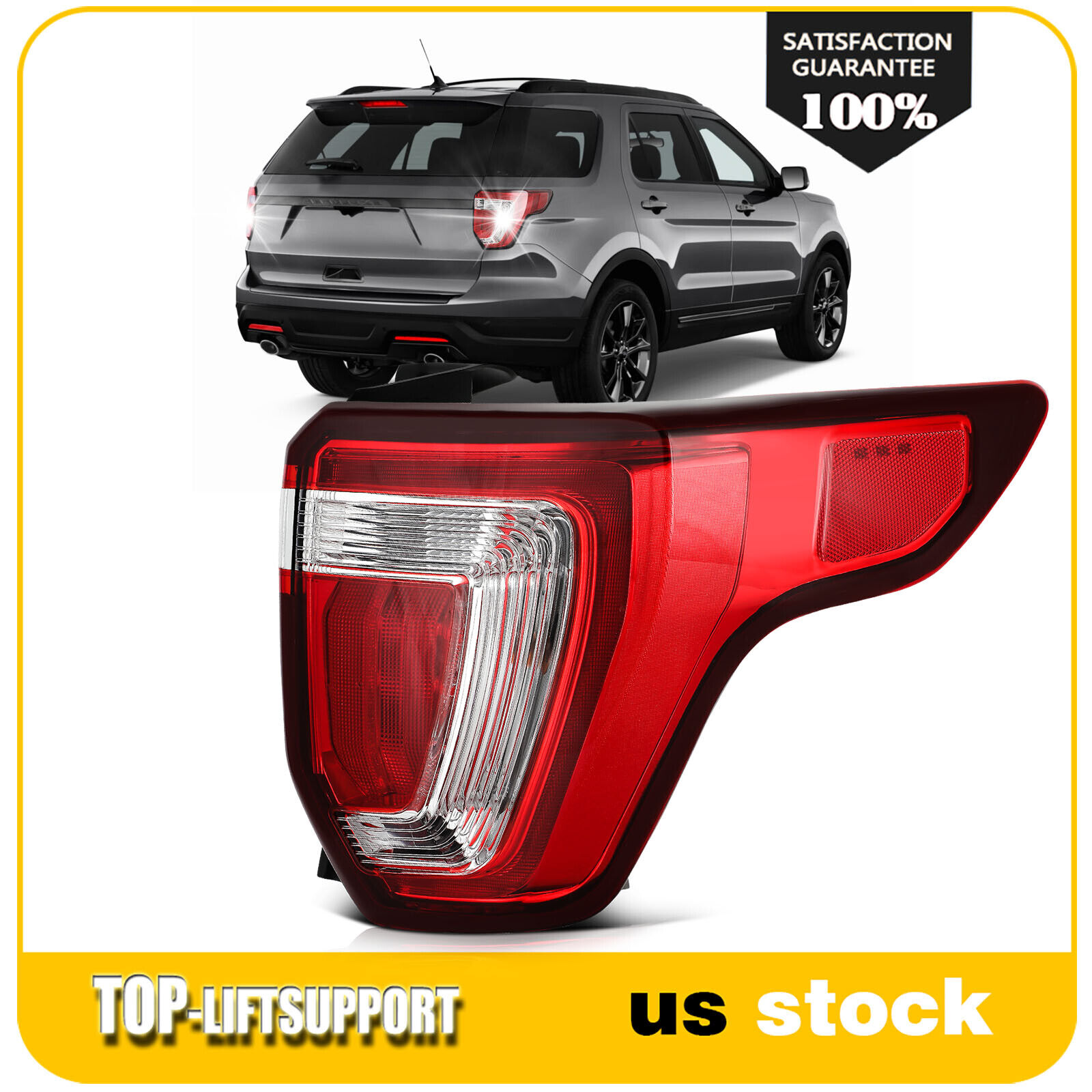 Taillights Assembly For 2016-2019 Ford Explorer Red Tail Brake Lamp Right Side