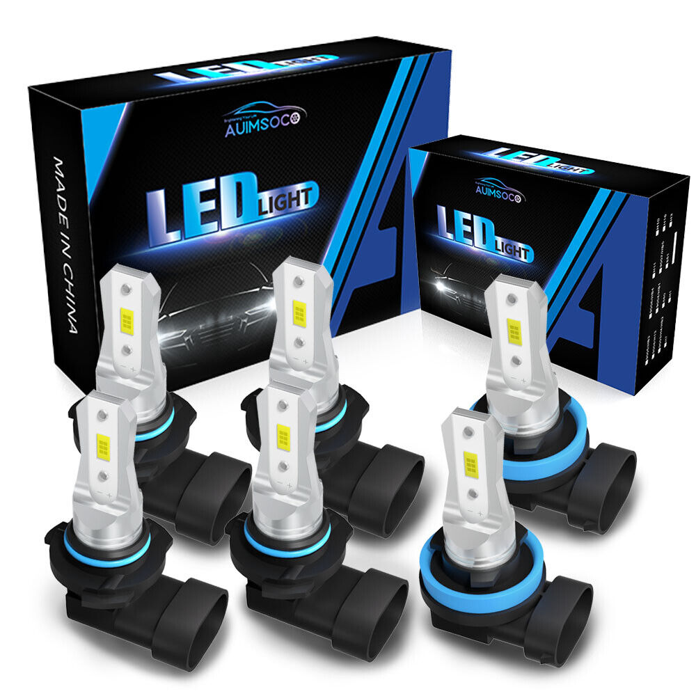 For Nissan Murano 2009-2014 white LED Headlight High/Low Beam+Fog Bulbs Kit 6PCs