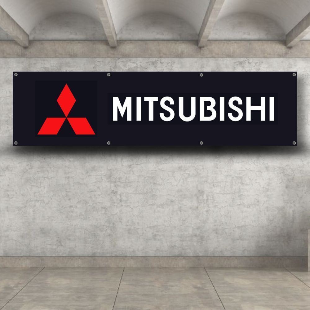 Mitsubishi 2x8 ft Flag HKS JDM Ralliart 3000GT Lancer EVO Car Banner