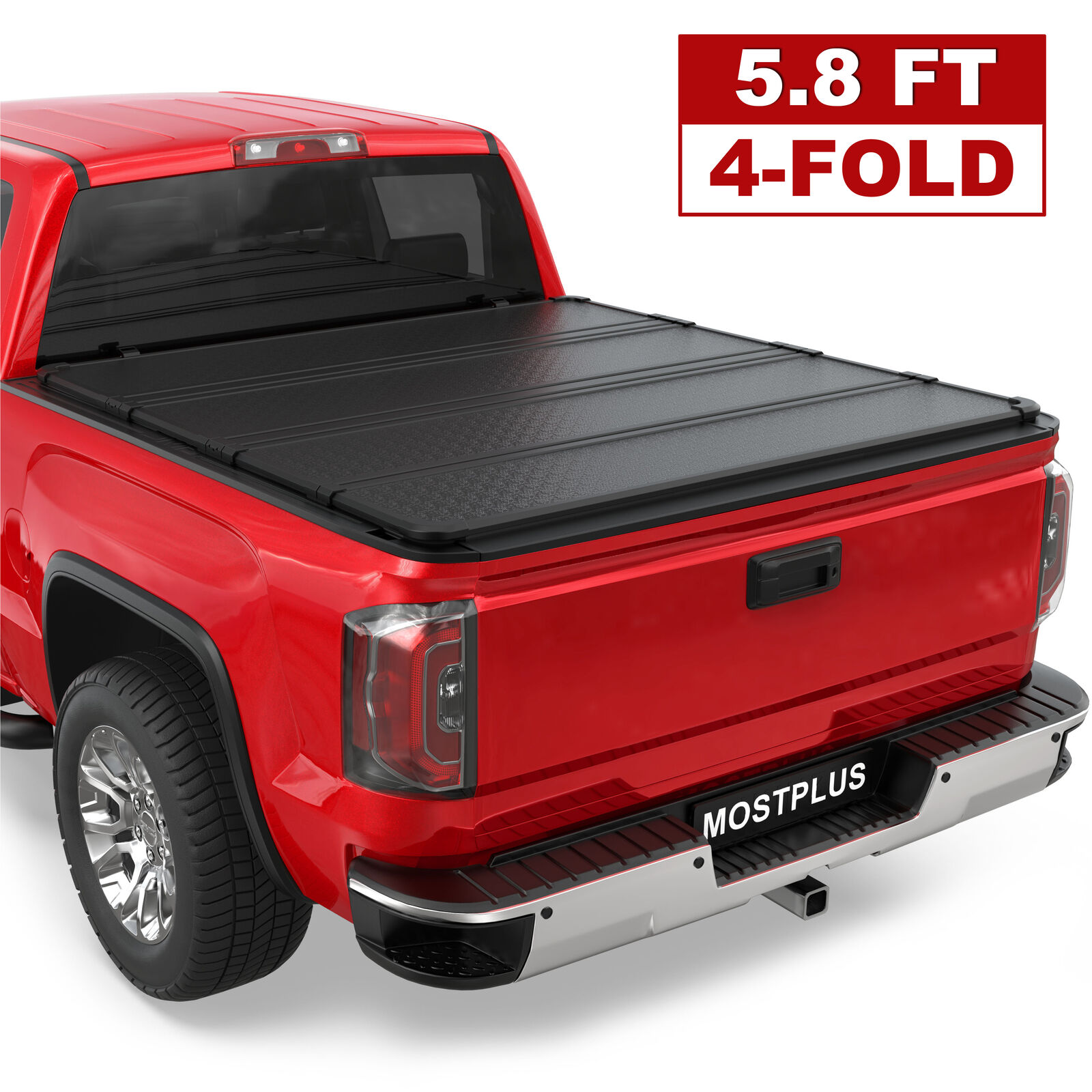 5.8FT 4 Fold Hard Truck Bed Tonneau Cover For 2019-2024 Silverado Sierra 1500