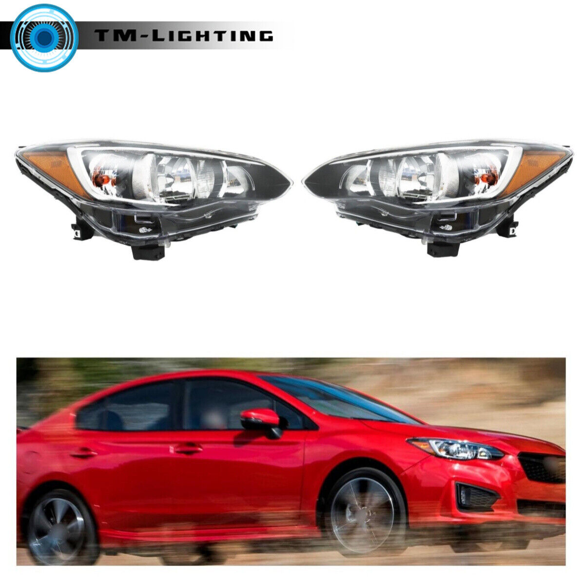 Healights Headlamps Left&Right Side For 2017-2022 Subaru Impreza/Crosstrek
