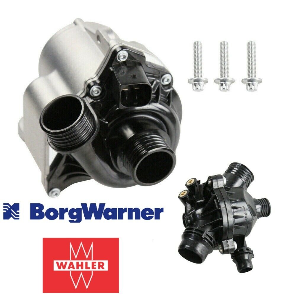 ✅OEM BorgWarner Wahler Thermostat & ARP Electric Engine Water Pump for BMW 54 55