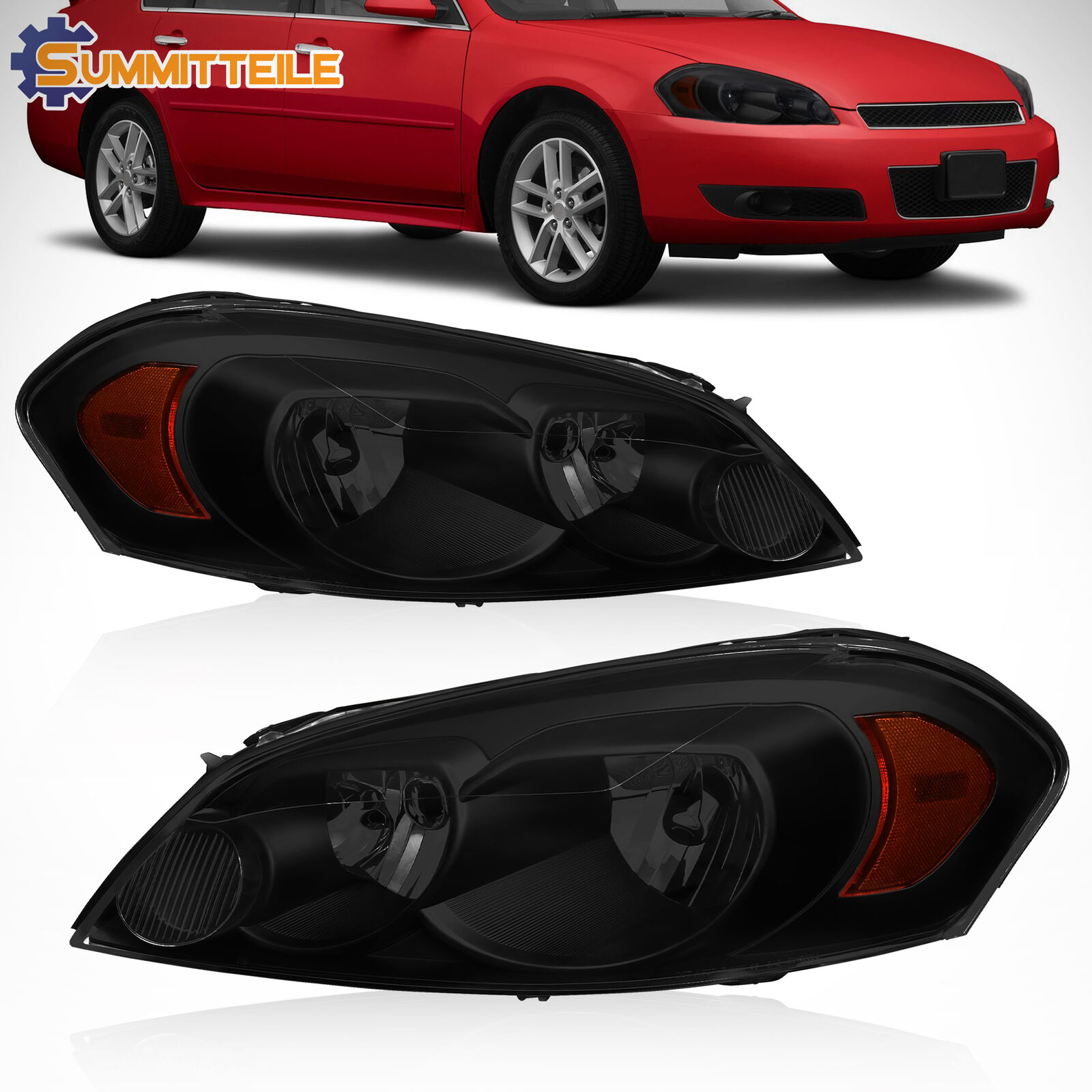 Front Smoke Headlight Assembly For 06-13 Chevrolet Impala 2014-16 Impala Limited