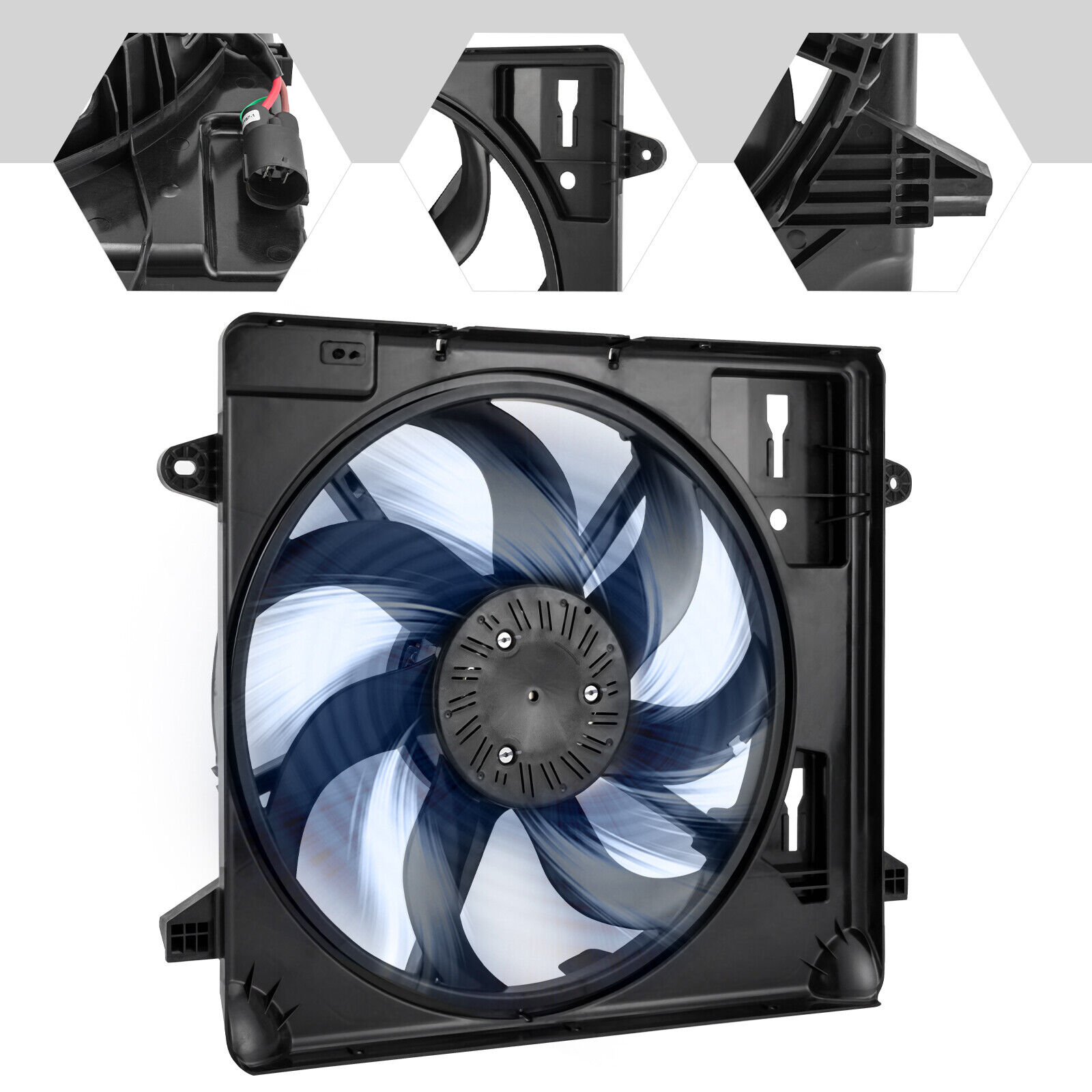 Fits 2012 13 14 15 16-2018 Jeep Wrangler Electric Radiator Cooling Fan Assembly