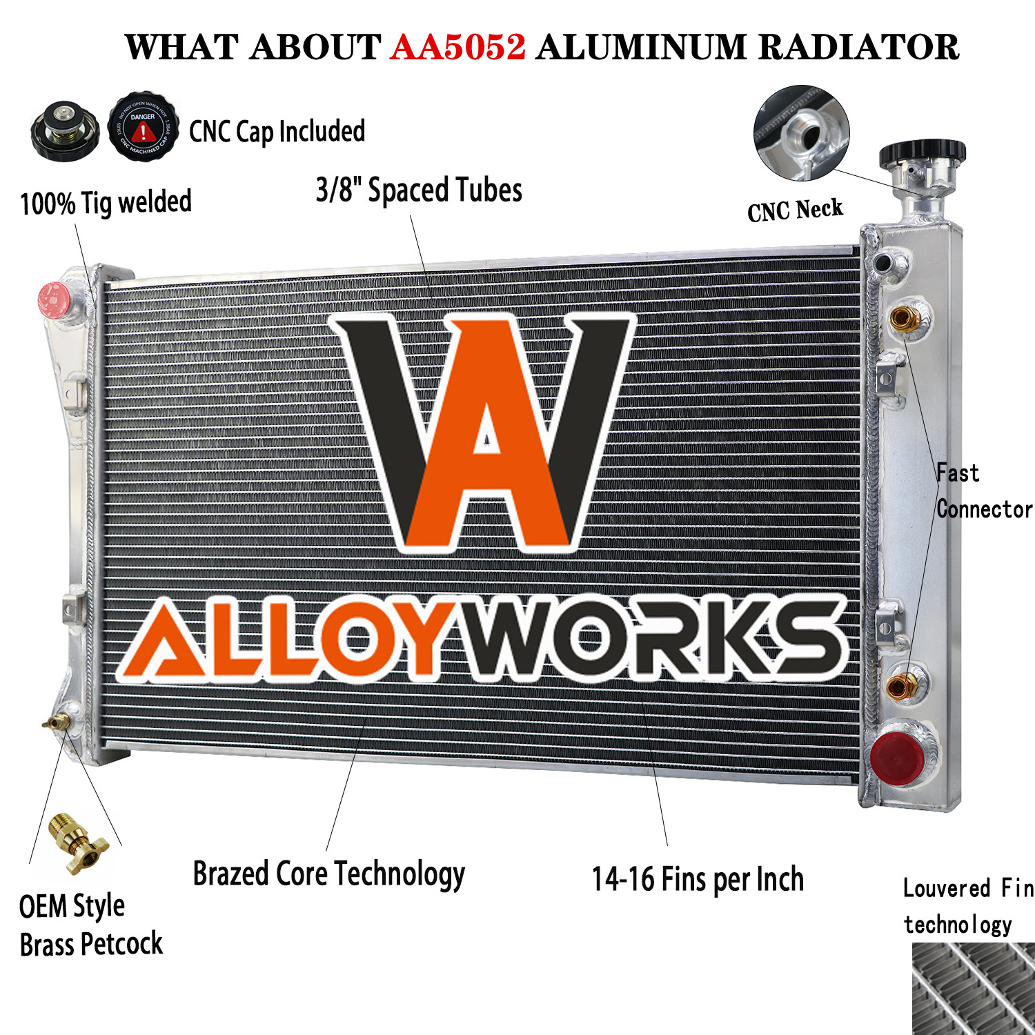 3-Rows Aluminum Radiator Fit 1988-1995 Chevy C1500 C2500 C3500 K1500 K2500 5.0L
