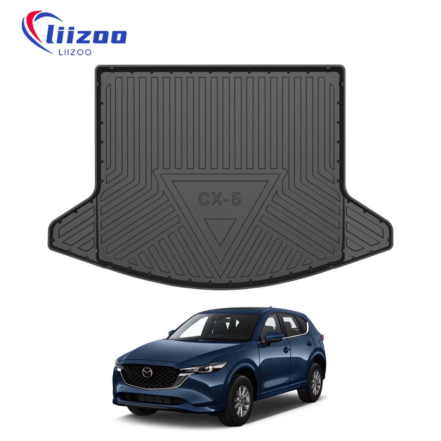 Rear Cargo Liner Tray Fit 2017-24 Mazda CX-5 Car Trunk Floor Mat TPE All Weather