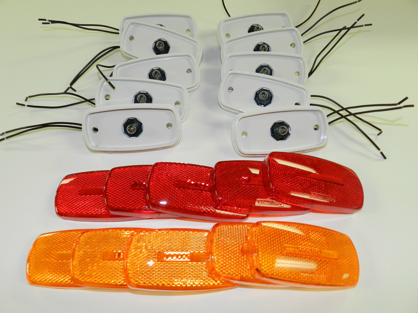 10 Pack Amber And Red Marker/ Clearance Light RV Motorhome Trailer Truck (5 ea)