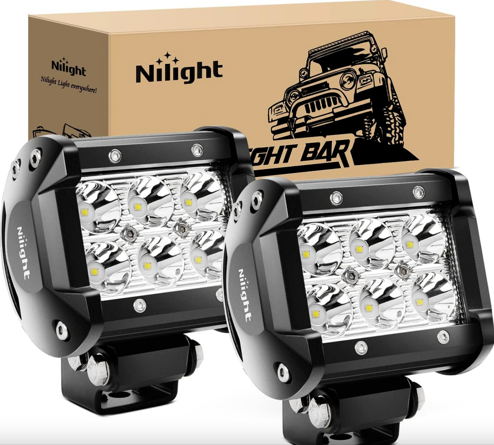 Nilight 2PCS 18W 1260lm Spot Driving Fog Light Off Led Lights, White