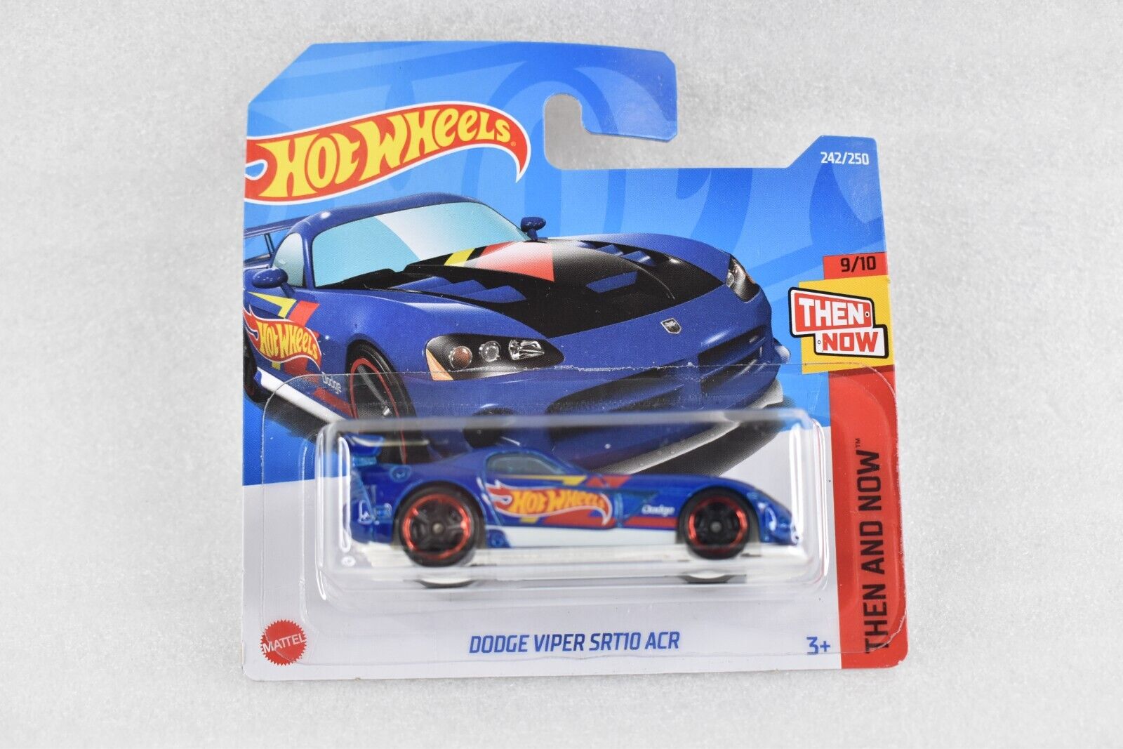 Hot Wheels 2022 Short Card Then And Now #242 Dodge Viper SRT10 ACR Blue w/ MC5s