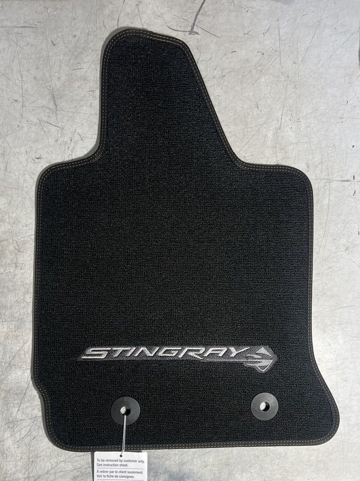 Corvette Stingray Logo Carpet Floor Mats Black w/Kalahari Stitching GM 23112197