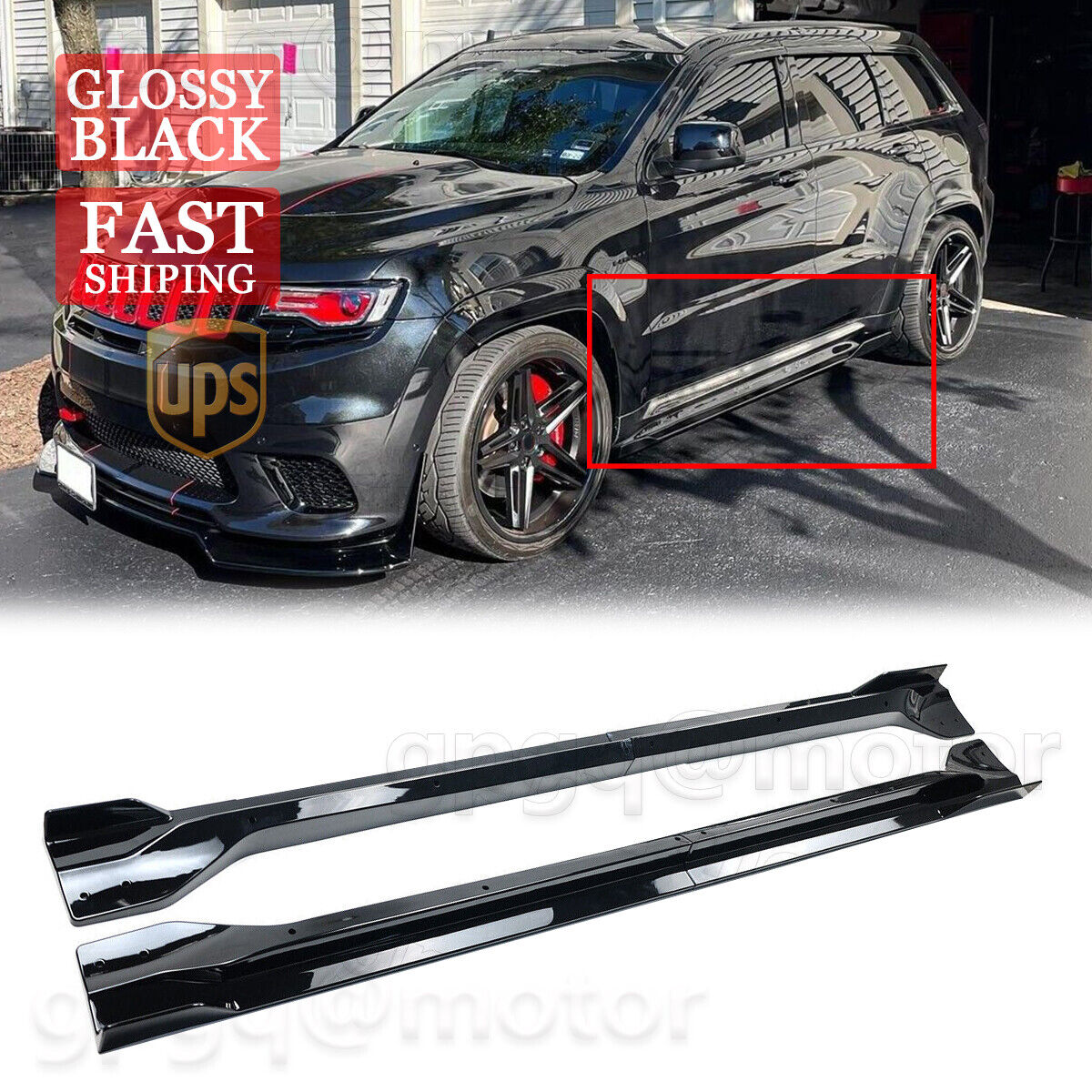 For Jeep Grand Cherokee SRT8 WK2 / Trackhawk 12-21 Painted Side Skirt Extension