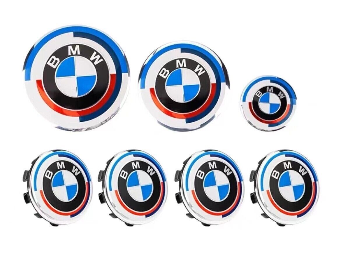 7Pcs for BMW M5 Series ( F90 ) 50 Years M Emblem 50 Jahre Hubcaps Emblems Hood