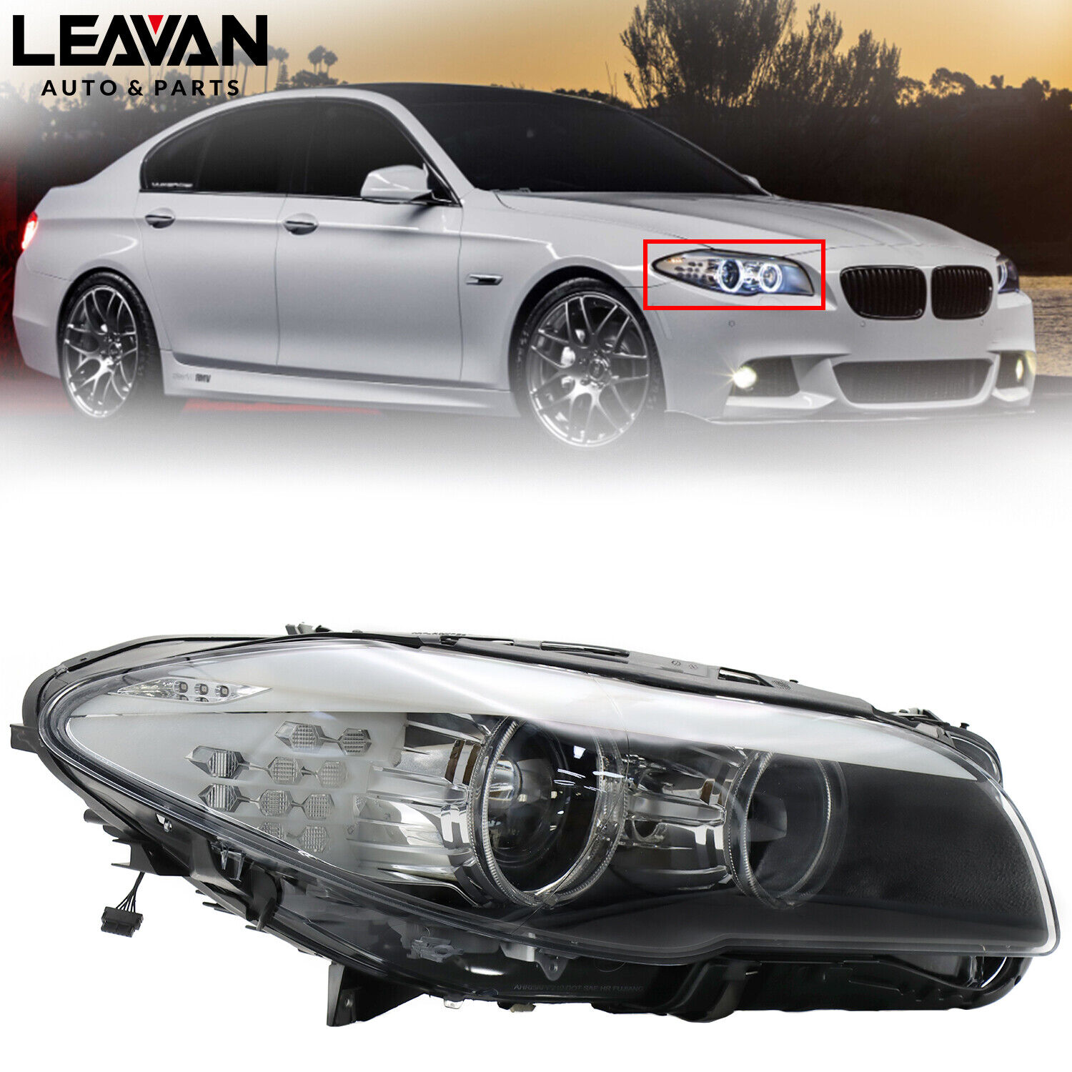 For 2011-2013 BMW 5 Series F10 Xenon Headlight Passenger Right Side W/O ADAPTIVE