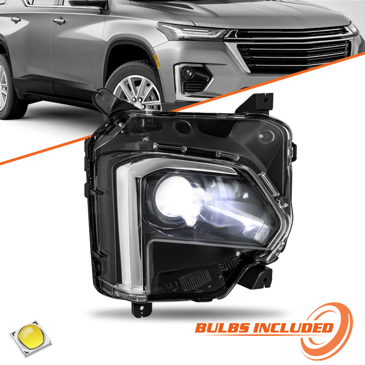 For 2022-2023 Chevy Traverse w/o LED DRL Projector Headlight Passenger Right 