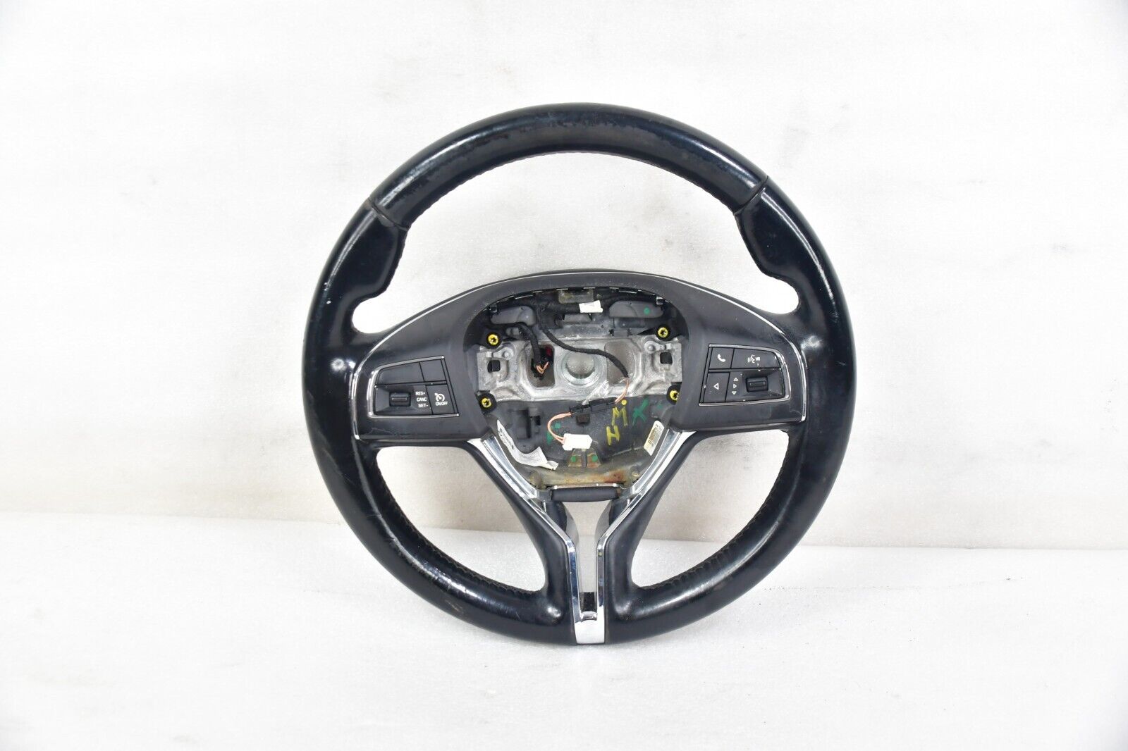 💎 14-21 Maserati Quattro Ghibli Black Leather Steering Wheel Paddle Shifter OEM