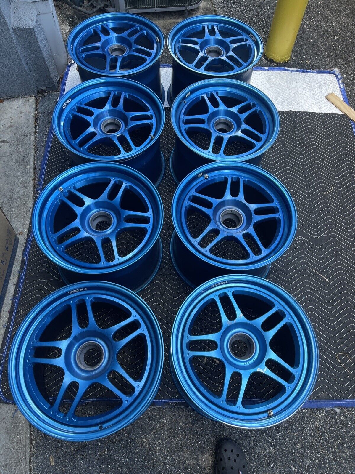 18” Fikse Centerlock Wheels (8) BLUE 18x12.5 18x13 3 Piece Billet Racing Rims