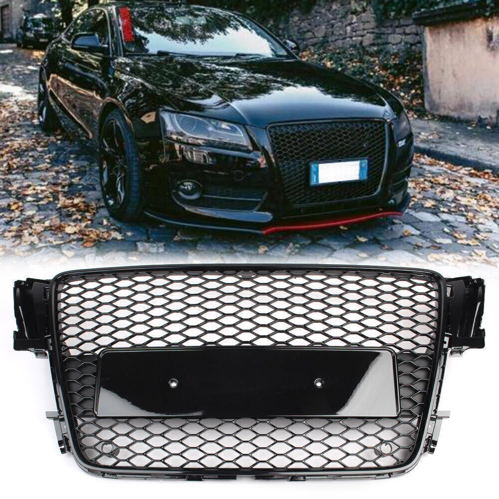 Honeycomb Sport Mesh RS5 Style HEX Grille Grill for AUDI A5/S5 B8 8T 08-12 Black