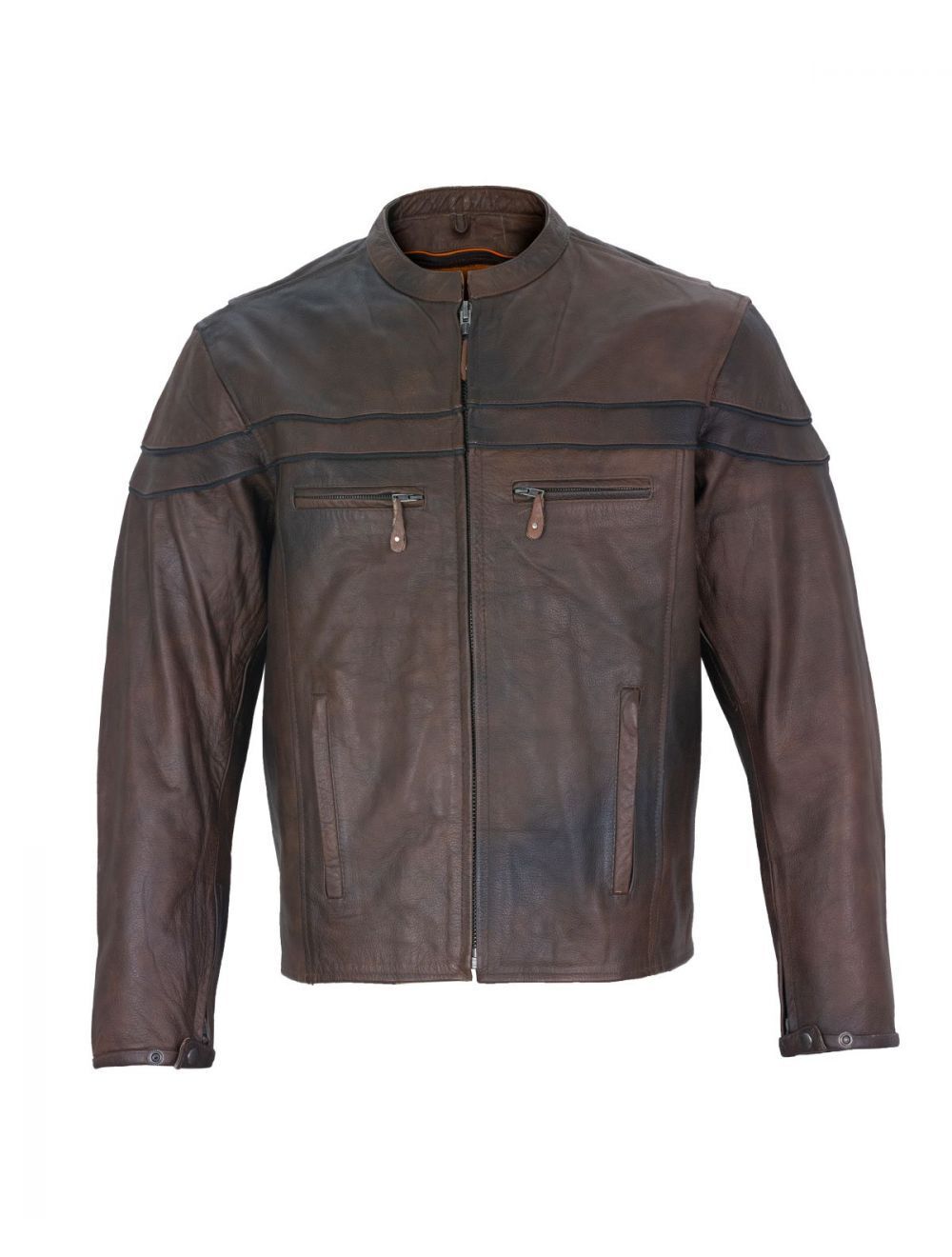 Men's Classic Brown Naked Cowhide Perfect Fit Motorcycle &Fashion Leather Shirts