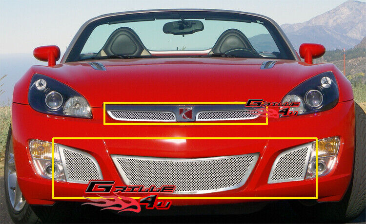 Fits 2007-2009 Saturn Sky Red Line Stainless Mesh Grille Combo