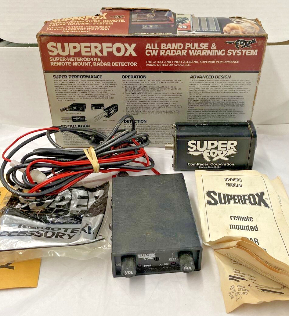 Vintage Super Fox Comradar Corp. Radar Detector All Band Pulse CW Warning System