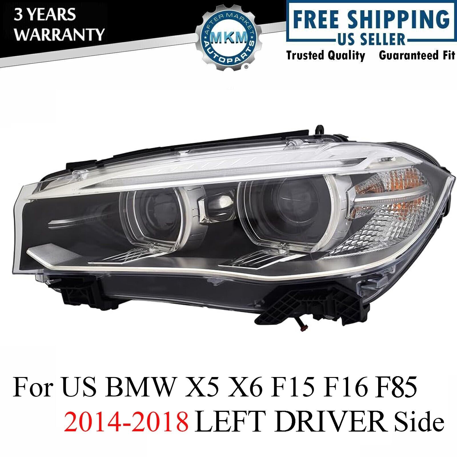 For BMW X5 X6 F15 F16 F85 2014-2018 Left Driver Side Xenon Adaptive Headlight