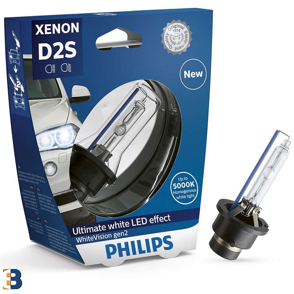 Philips D2S White Vision Gen2 85V 35W 5000K Xenon Lamp 85122whv2s1 1 Piece